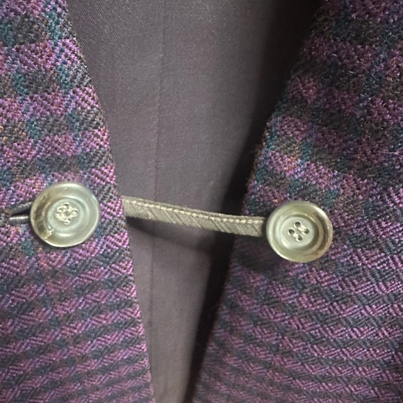 🟣 Linda Allard for Ellen Tracy Pure Wool Plaid Jacket – Vintage Size 6 - Picture 5 of 7